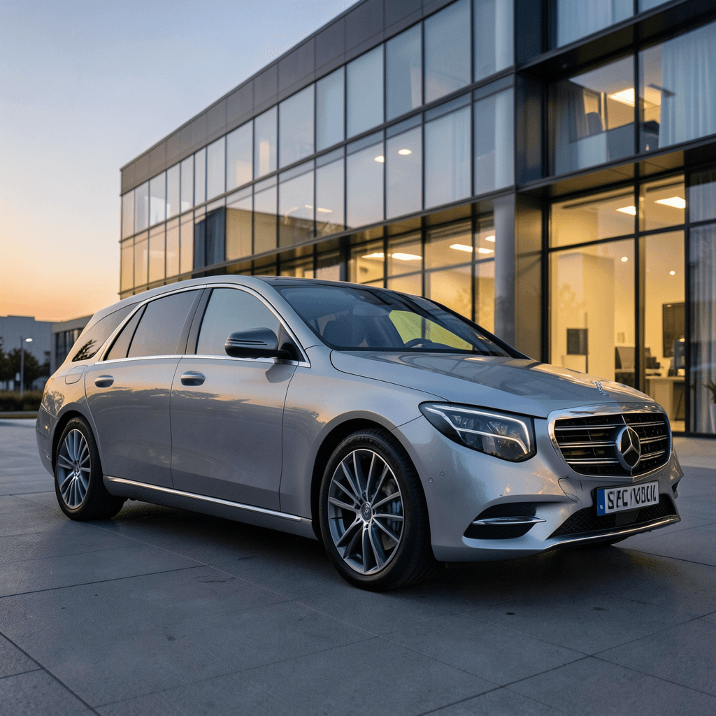 Coche eléctrico de lujo mostrando los lanzamientos recientes de Mercedes en gama alta