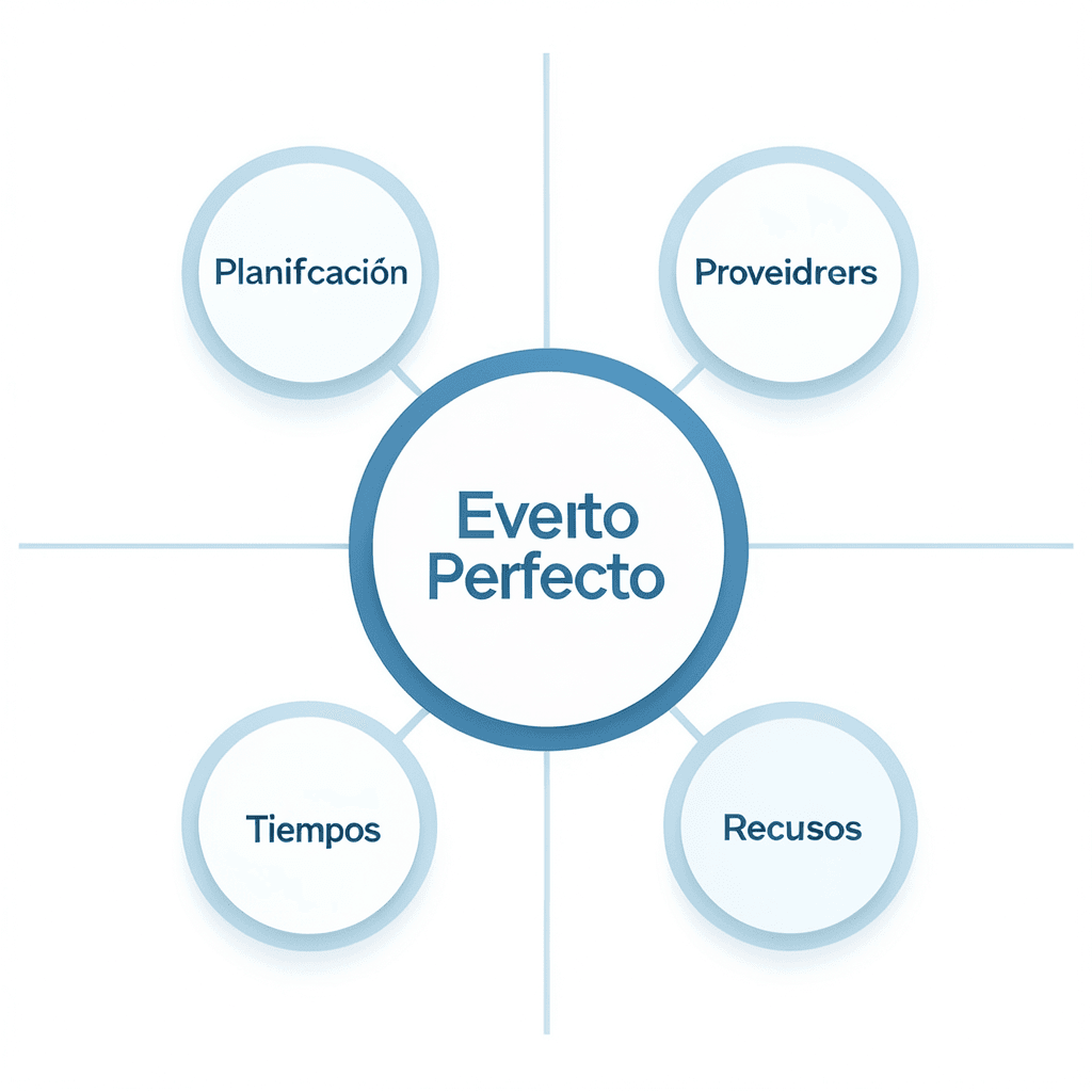 Diagrama conceptual sobre la logística invisible: el arte de coordinar un evento perfecto
