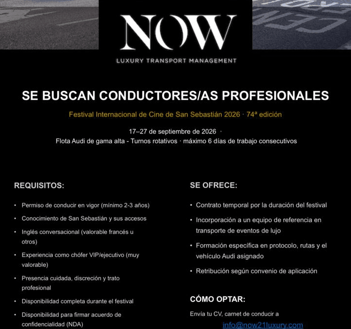 NOW21 se prepara para el Festival Internacional de Cine de San Sebastián 2026